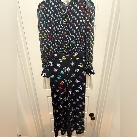 🔥HP🔥DVF Diane von Furstenberg ARABELLA Silk Jumpsuit Daisy Buds. Size 2 NWOT - Picture 4 of 16
